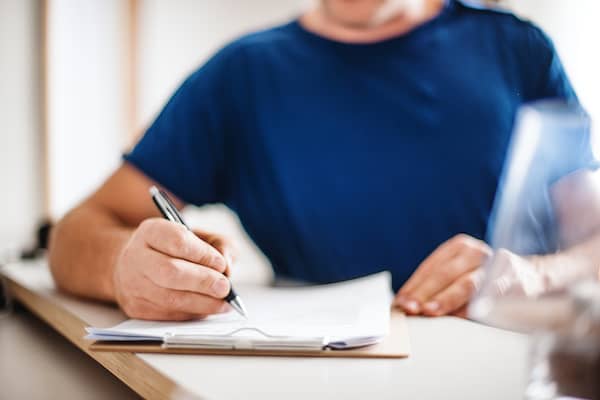 person signing documents