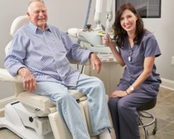 Radiation therapist and patient